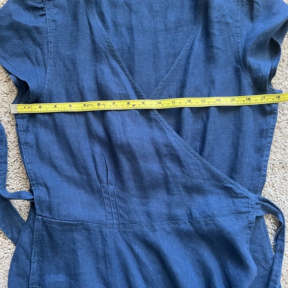 New Ralph Lauren Midi 100% Linen Navy Dress (8) - Picture 15 of 16